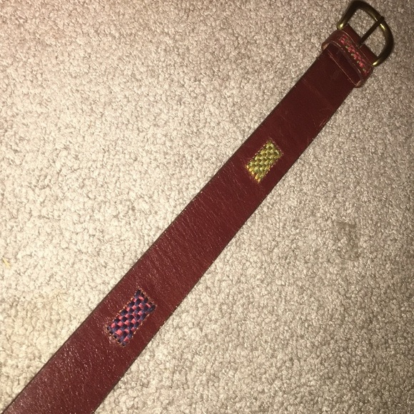 Fossil Leather Belt with Woven Design - Picture 6 of 7